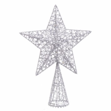 Bigbuy Christmas Ziemassvētku zvaigzne Sudrabains Metāls 20 x 6 x 28 cm