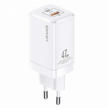 USAMS Ład. siec. T41 USB-C+USB GaN 47W PD+QC (only head) Fast Charging biały|white CC137TC02 (US-CC137)