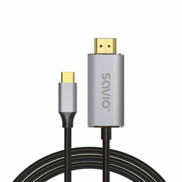 USB C uz HDMI Kabelis Savio CL-170 1 m