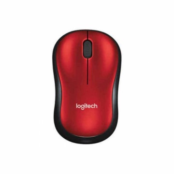 Беспроводная мышь Logitech M185 Красный Черный/Красный