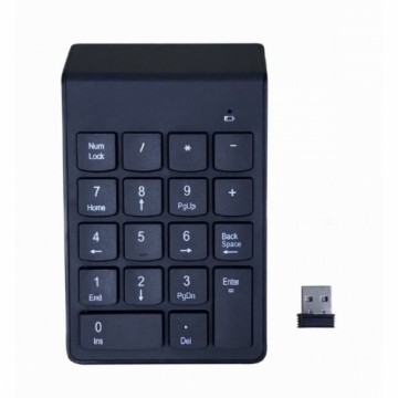 Ciparu tastatūra GEMBIRD KPD-W-02 Bezvadu Melns