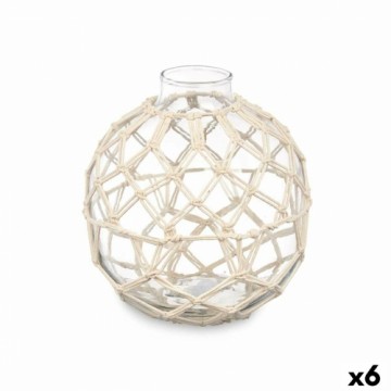Gift Decor Декоративный шар Белый Прозрачный Cтекло Веревка 18 x 20 cm (6 штук)