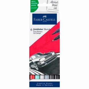 Flomasteru Komplekts Faber-Castell Goldfaber Sketch - Car Design Dubultā 6 Daudzums