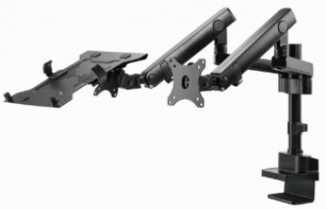 Monitora stiprinājums Gembird Desk Mounted Adjustable Monitor Arm with Notebook Tray (full-motion)