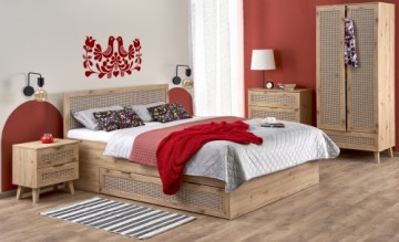 Halmar BORNEO LOZ-160 bed, artisan oak / black