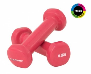 Tunturi Vinyl Dumbbells 0.5kg, Pink, Pair