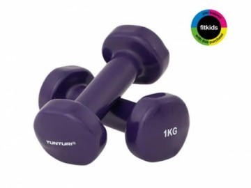 Tunturi Vinyl Dumbbells 1.0kg, Purple, Pair