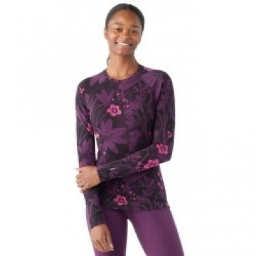 Smartwool Termo krekls SW WS CLASSIC Thermal Merino Base Layer Crew S Purple Iris Floral