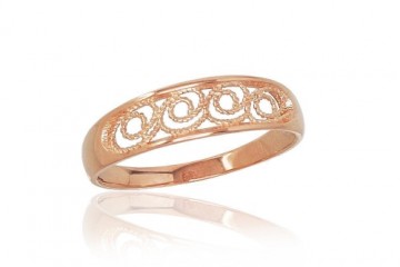 Золотое кольцо #1100800(Au-R), Красное Золото 585°, Размер: 17.5, 1.79 гр.