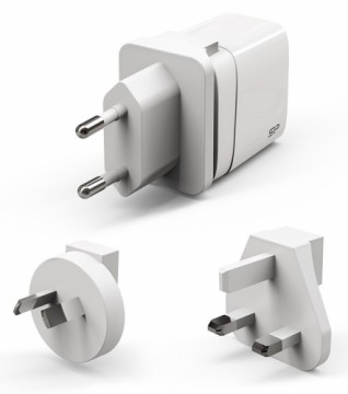 Silicon Power travel adapter USB/USB-C QM16 20W, white