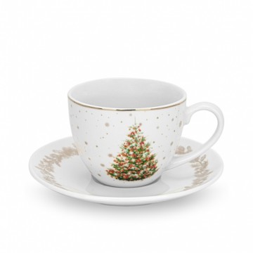 Fissman Tējas tasīte ar apakštasi 260 ml Christmas (porcelāns)