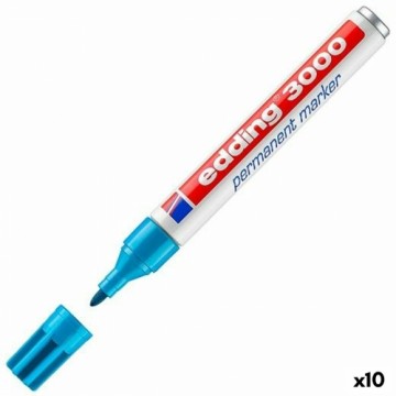 Постоянный маркер Edding 3000 Светло Синий (10 штук)
