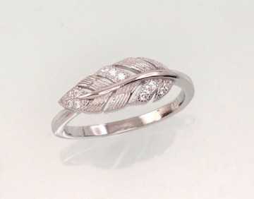 Серебряное кольцо #2101474(PRh-Gr)_CZ, Серебро 925°, родий (покрытие), Цирконы, Размер: 18, 2.3 гр.