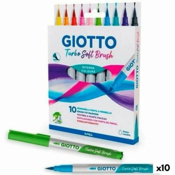 Набор маркеров Giotto Turbo Soft Brush Разноцветный (10 штук)