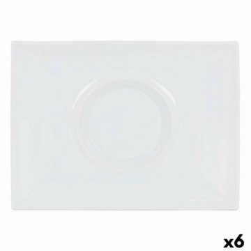 Plakans trauks Inde Gourmet Porcelāns Balts 29,5 x 22 x 3 cm (6 gb.)