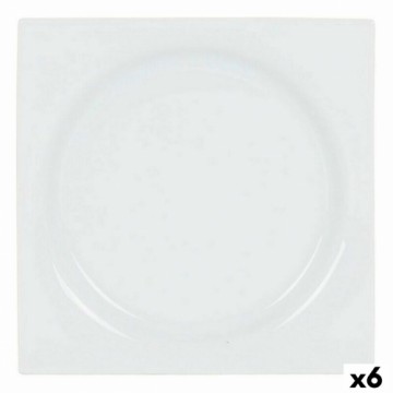 Dessert dish Inde Zen Porcelain White 18 x 18 x 2,5 cm (6 Units)