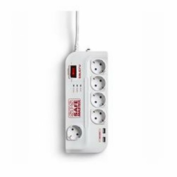 Strāvas virtene - 5 ligzdas ar Slēdzi Salicru SPS SAFE Master USB (1,8 m)