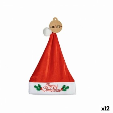 Krist+ Шапка Деда Мороза Merry Christmas Омела белая Красный (12 штук)
