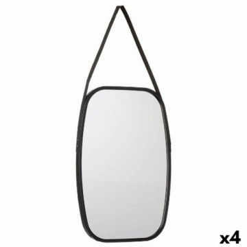 Gift Decor Настенное зеркало Чёрный Стеклянный Кожзам 43 x 65 x 3 cm (4 штук)