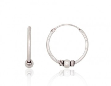 Серебряные серьги-кольца #2203994(POx-Bk), Серебро 925°, оксид (покрытие), 1.7 гр.