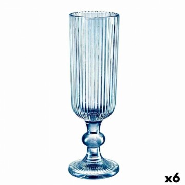 Vivalto Бокал для шампанского Лучи Синий Cтекло 160 ml (6 штук)