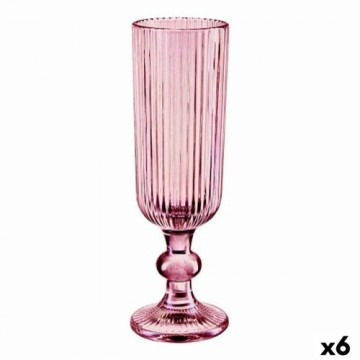 Champagne glass Stripes Grey Glass 160 ml (6 Units)
