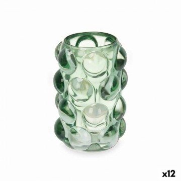 Gift Decor Подсвечник микросферы Зеленый Стеклянный 8,4 x 12,5 x 8,4 cm (12 штук)