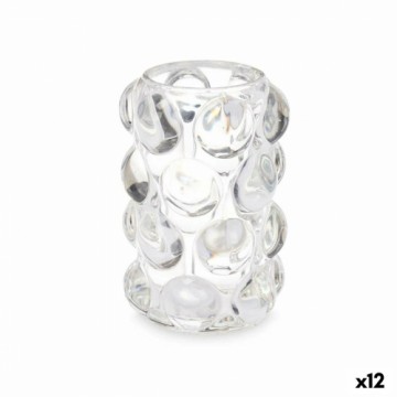 Gift Decor Svečturis Mikropērles Caurspīdīgs Stikls 8,4 x 12,5 x 8,4 cm (12 gb.)