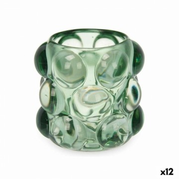 Gift Decor Подсвечник микросферы Зеленый Стеклянный 8,4 x 9 x 8,4 cm (12 штук)