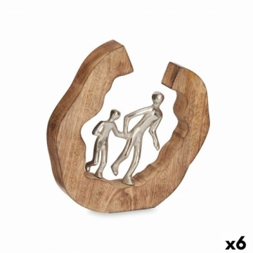 Gift Decor Декоративная фигура Семья Серебристый Металл 24,5 x 24,5 x 5 cm (6 штук)