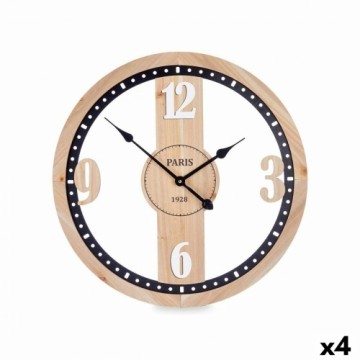 Gift Decor Sienas pulkstenis Melns Metāls Koks MDF 60 x 60 x 4,5 cm (4 gb.)