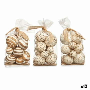 Gift Decor Set of Decorative Balls Balts Brūns (12 gb.)