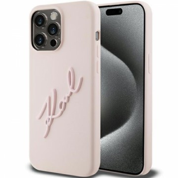 Karl Lagerfeld KLHCP15XSKSBMCP iPhone 15 Pro Max 6.7" różowy|pink hardcase Silicone Karl Script