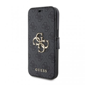 Guess PU Leather 4G Metal Logo Book Case for iPhone 15 Grey