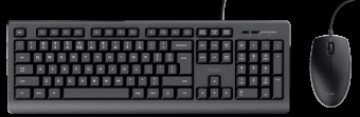 Perifērijas komplekts Trust Wired Keyboard And Mouse Set Black