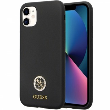 Guess GUHCN614DGPK iPhone 11 | Xr 6.1" czarny|black hardcase Silicone Logo Strass 4G