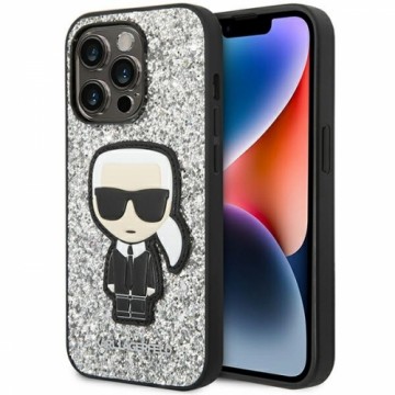 Karl Lagerfeld KLHCP14XGFKPG iPhone 14 Pro Max 6,7" hardcase srebrny|silver Glitter Flakes Ikonik