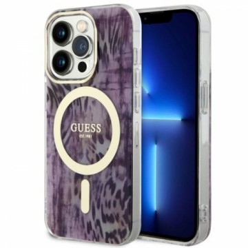 Guess GUHMP14XHLEOPWP iPhone 14 Pro Max 6.7" różowy|pink hardcase Leopard MagSafe