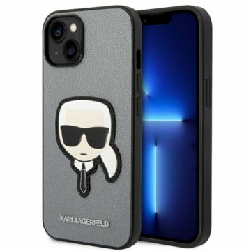 Karl Lagerfeld KLHCP14MSAPKHG iPhone 14 Plus 6,7" srebrny|silver hardcase Saffiano Karl`s Head Patch