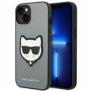 Karl Lagerfeld KLHCP14MSAPCHG iPhone 14 Plus 6,7" hardcase srebrny|silver Saffiano Choupette Head Patch