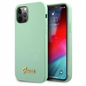 Guess GUHCP12MLSLMGGN iPhone 12|12 Pro 6,1" zielony|green hardcase Metal Logo Script