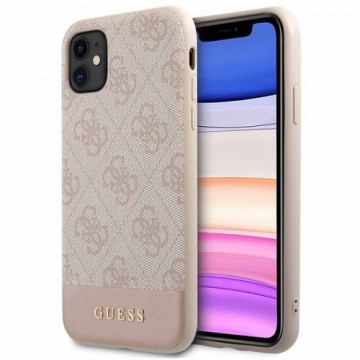 Guess GUHCN61G4GLPI iPhone 11 6,1" | Xr różowy|pink hard case 4G Stripe Collection