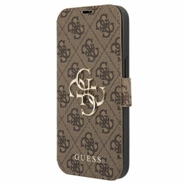 Guess GUBKP13X4GMGBR iPhone 13 Pro Max 6,7" brązowy|brown book 4G Big Metal Logo