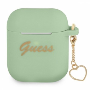 Guess GUA2LSCHSN AirPods cover zielony|green Silicone Charm Heart Collection