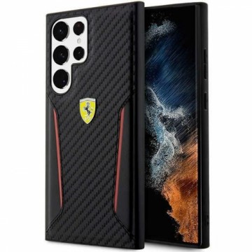 Ferrari PU Carbon Hard Case for Samsung Galaxy S23 Ultra Black