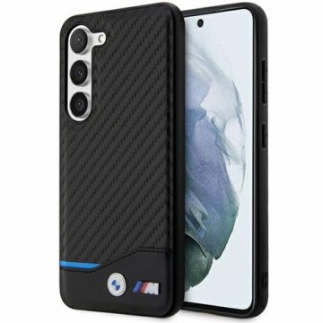 BMW M PU Carbon Blue Line Case for Samsung Galaxy S23+ Black