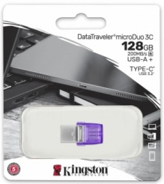 Zibatmiņa Kingston DataTraveler microDuo 3C 128GB USB Type-A + USB Type-C