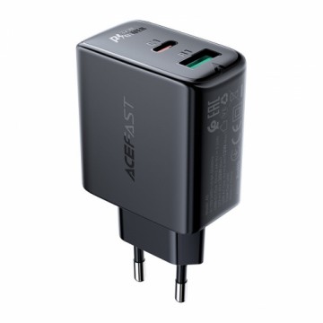 Acefast wall charger USB Type C | USB 32W, PPS, PD, QC 3.0, AFC, FCP black (A5 black)