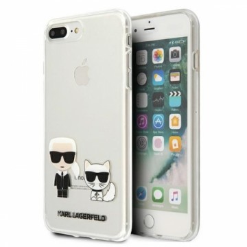 KLHCI8LCKTR Karl Lagerfeld Glitter Signature Cover for iPhone 7|8 Plus Transparent