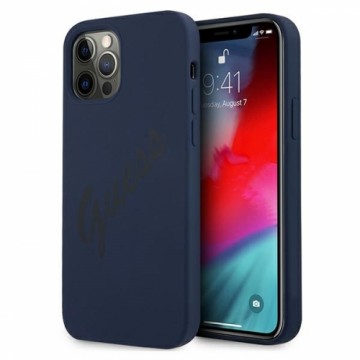 GUHCP12MLSVSBL Guess Silicone Vintage Cover for iPhone 12|12 Pro 6.1 Blue